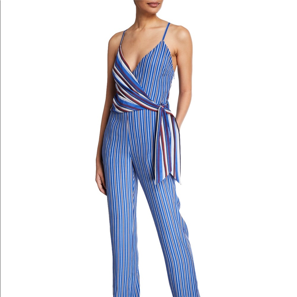 NWT Rag & Bone Felix blue multi silk jumpsuit